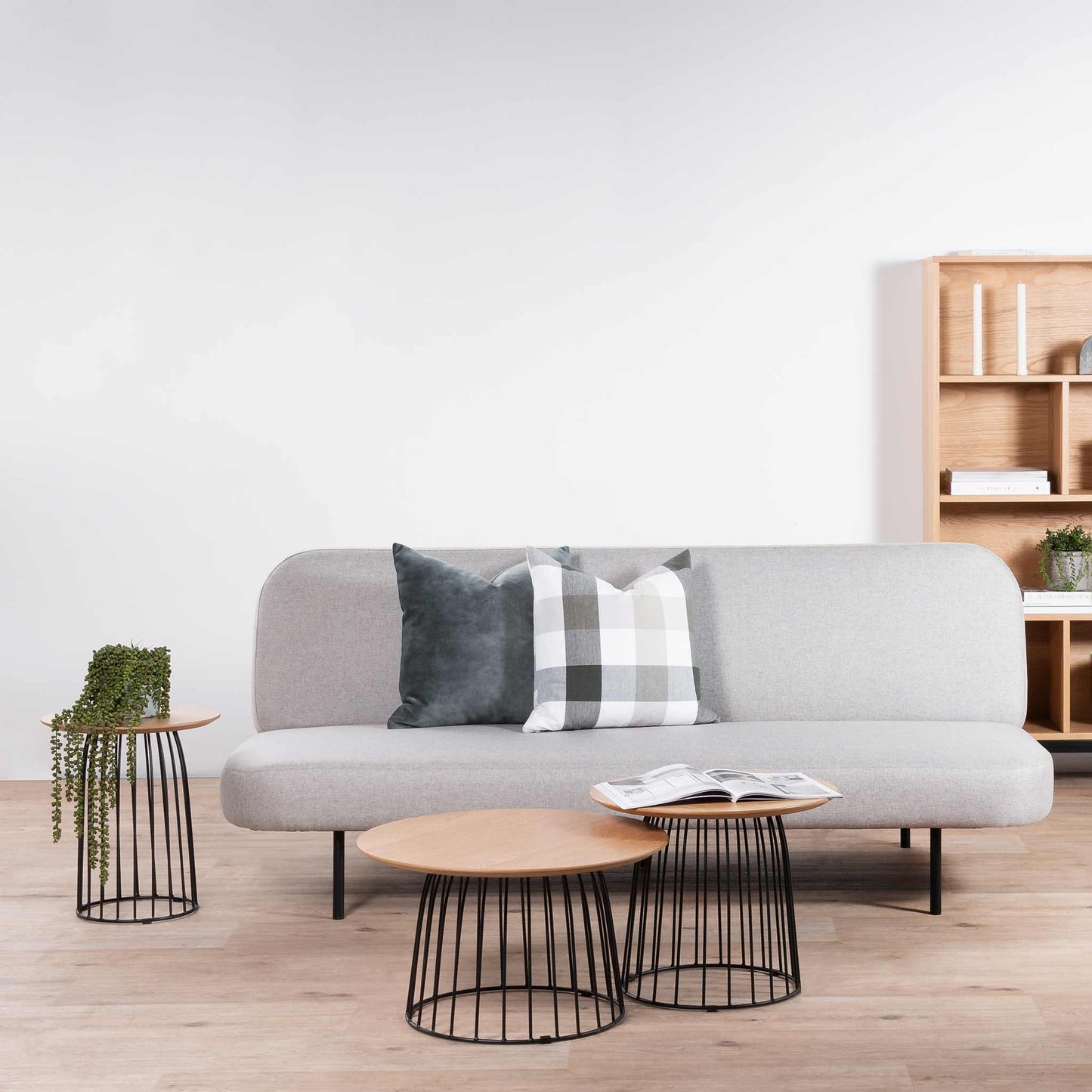 Carmella Side Table Set - Natural - Black