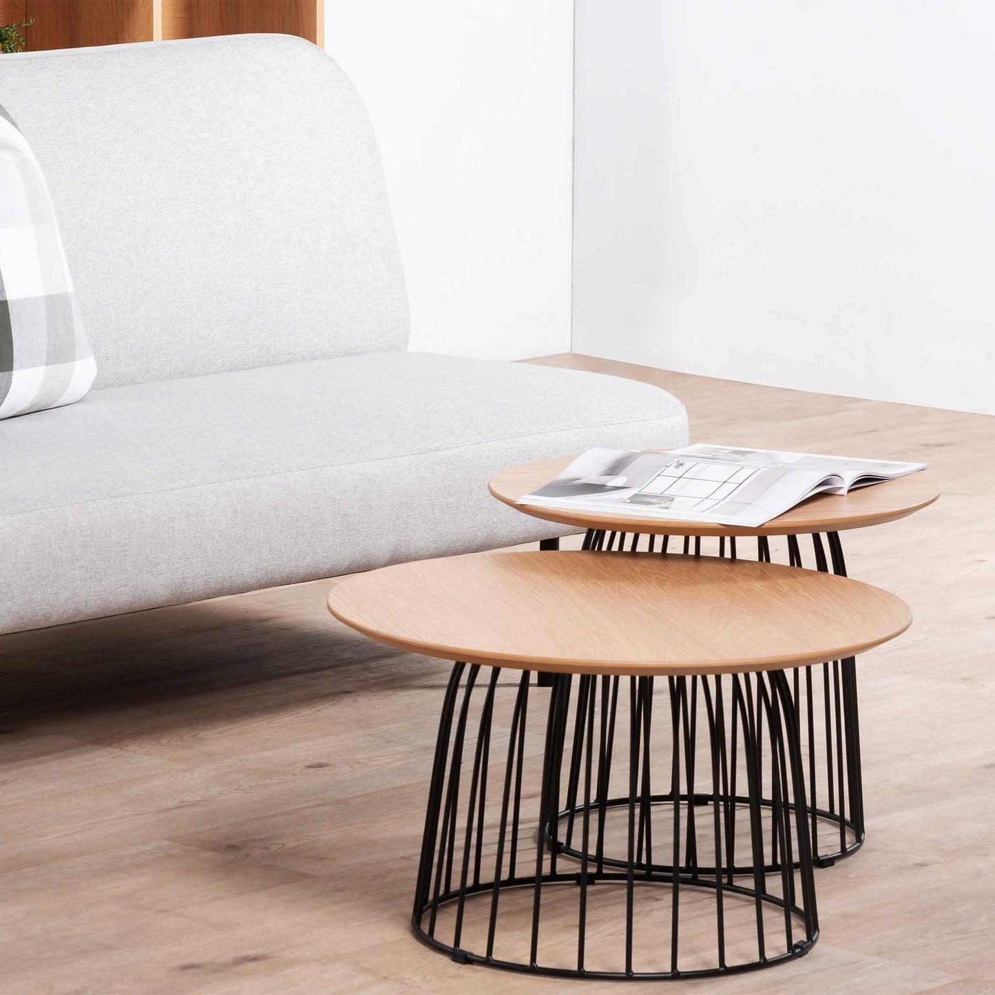 Carmella Side Table Set - Natural - Black