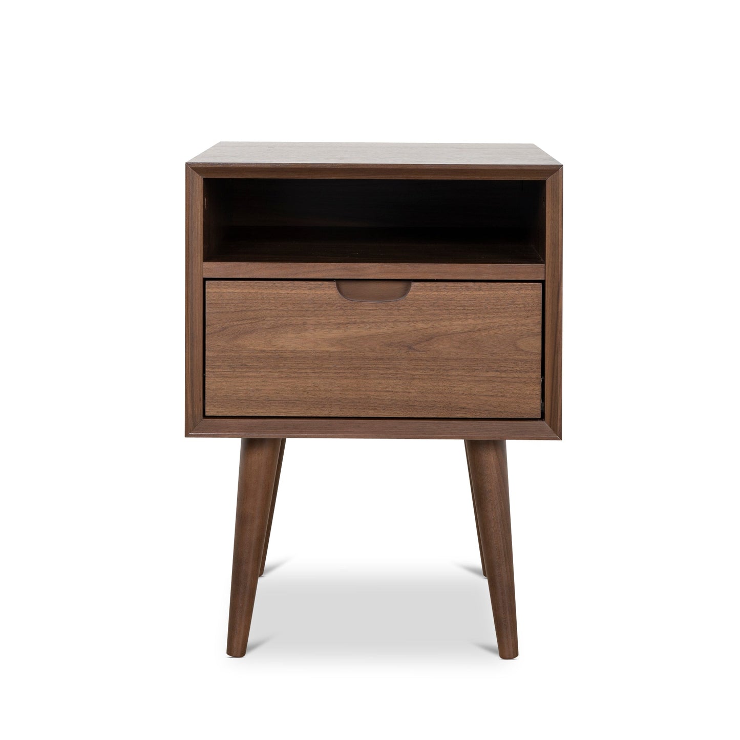 Asta SQ Wooden Bedside Table - Walnut