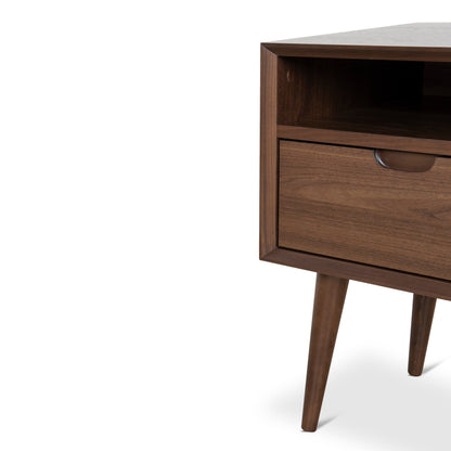 Asta SQ Wooden Bedside Table - Walnut