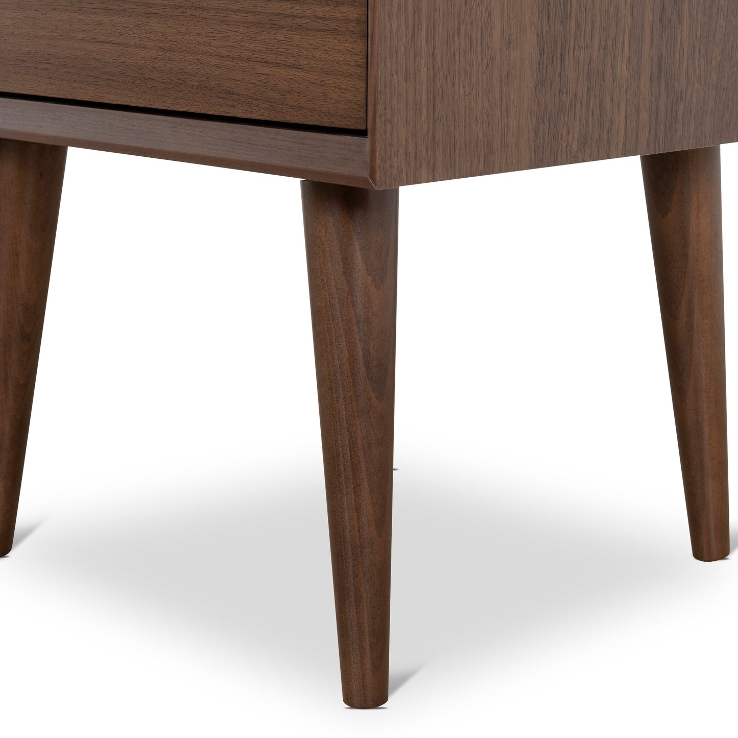 Asta SQ Wooden Bedside Table - Walnut