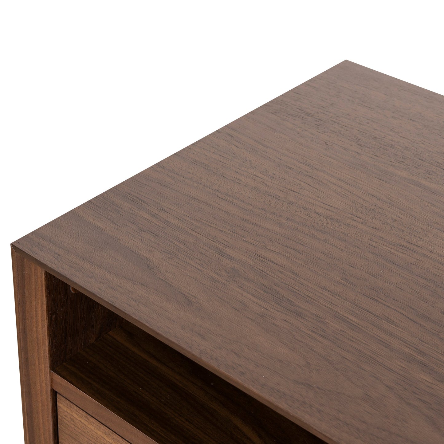 Asta SQ Wooden Bedside Table - Walnut
