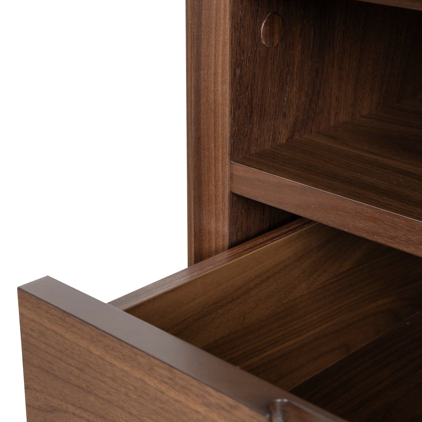 Asta SQ Wooden Bedside Table - Walnut