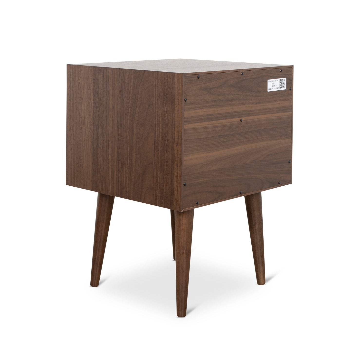 Asta SQ Wooden Bedside Table - Walnut
