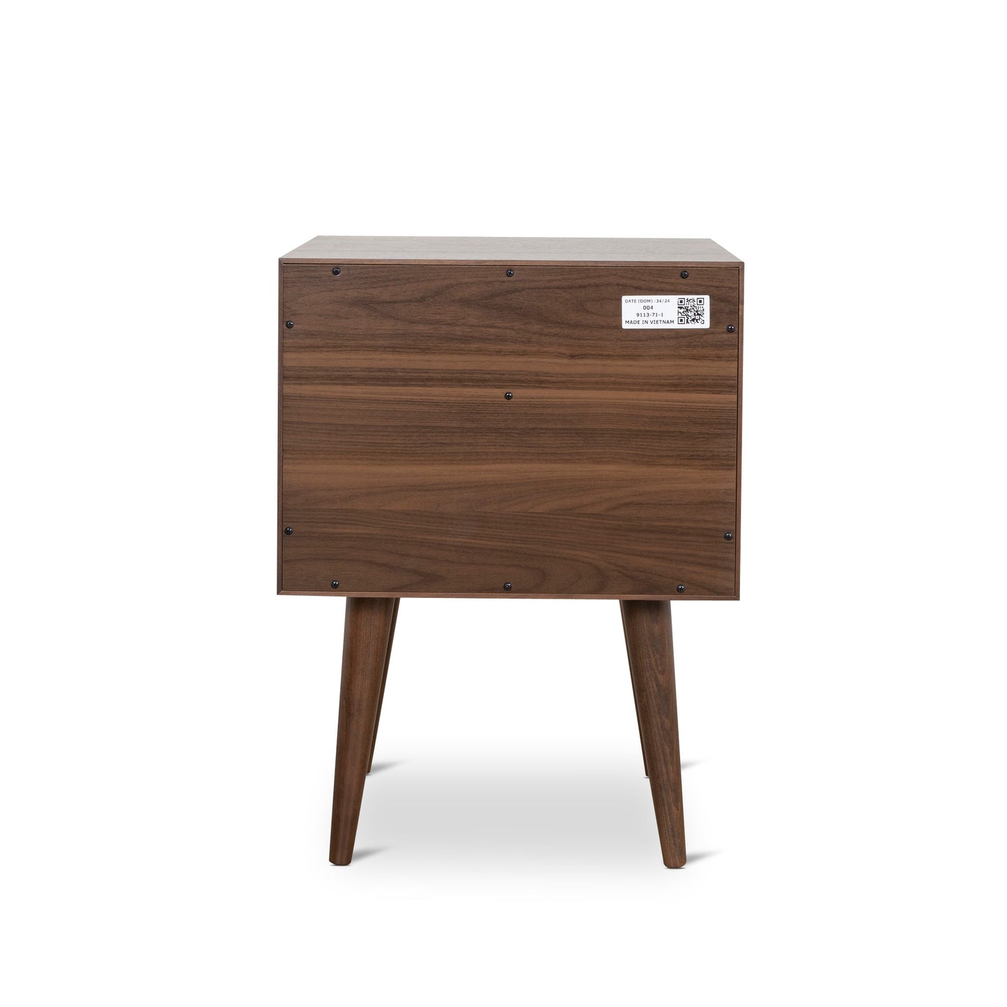 Asta SQ Wooden Bedside Table - Walnut
