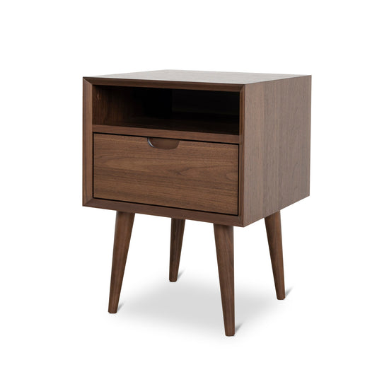 Asta SQ Wooden Bedside Table - Walnut