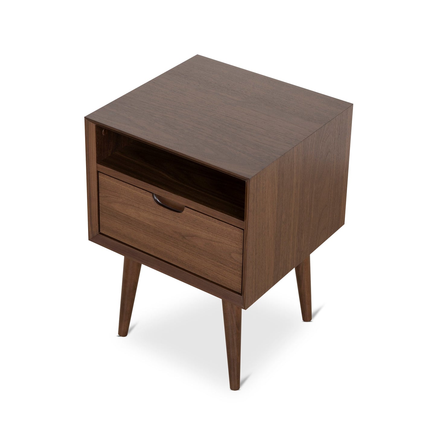 Asta SQ Wooden Bedside Table - Walnut