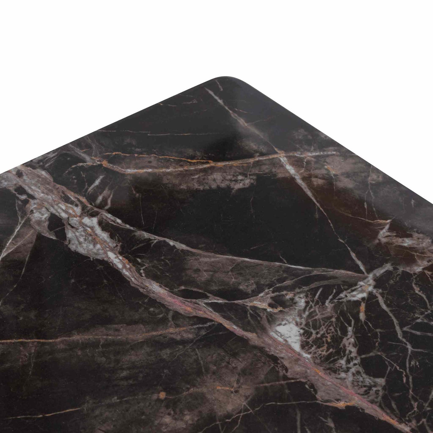 Allison Bedside Table - Black with Porcelain Marble Top