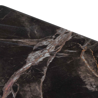 Allison Bedside Table - Black with Porcelain Marble Top