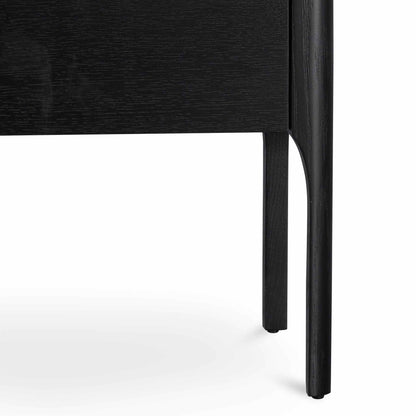 Allison Bedside Table - Black with Porcelain Marble Top