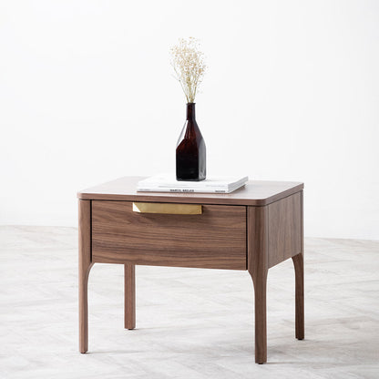 Allison Wooden Bedside Table - Walnut