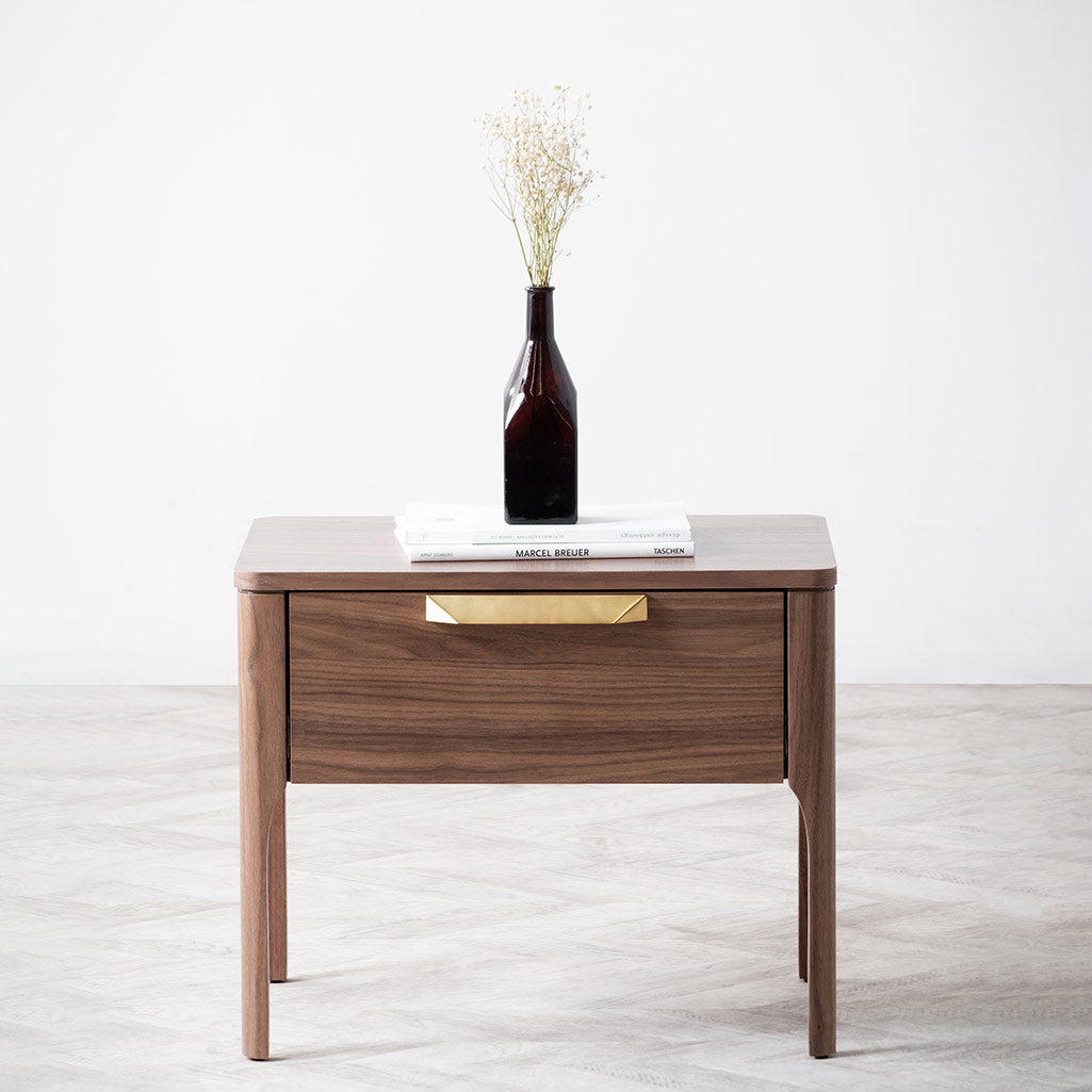 Allison Wooden Bedside Table - Walnut