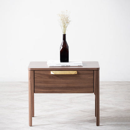 Allison Wooden Bedside Table - Walnut