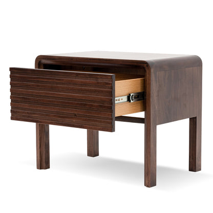 Amparo Single Drawer Bedside Table - Walnut