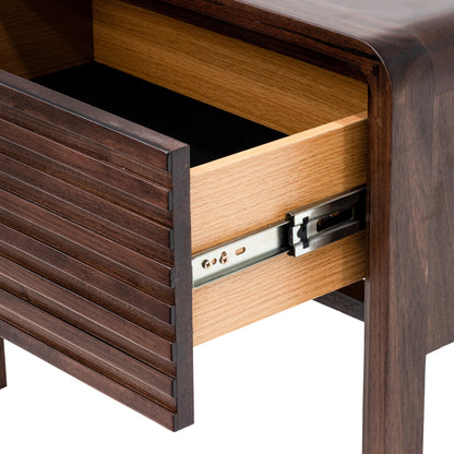 Amparo Single Drawer Bedside Table - Walnut