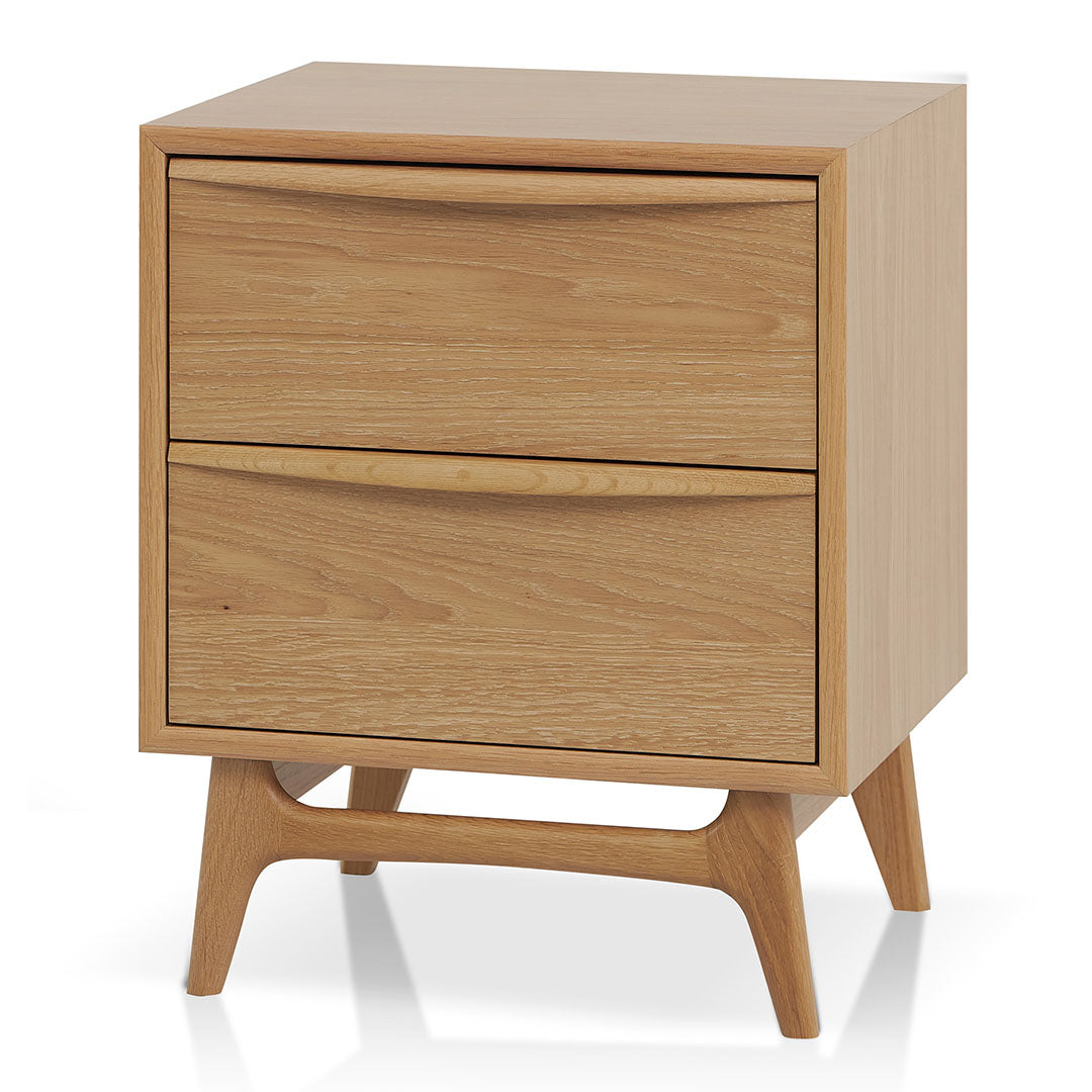 Brendon 2 Drawer Bedside Table - Natural Oak
