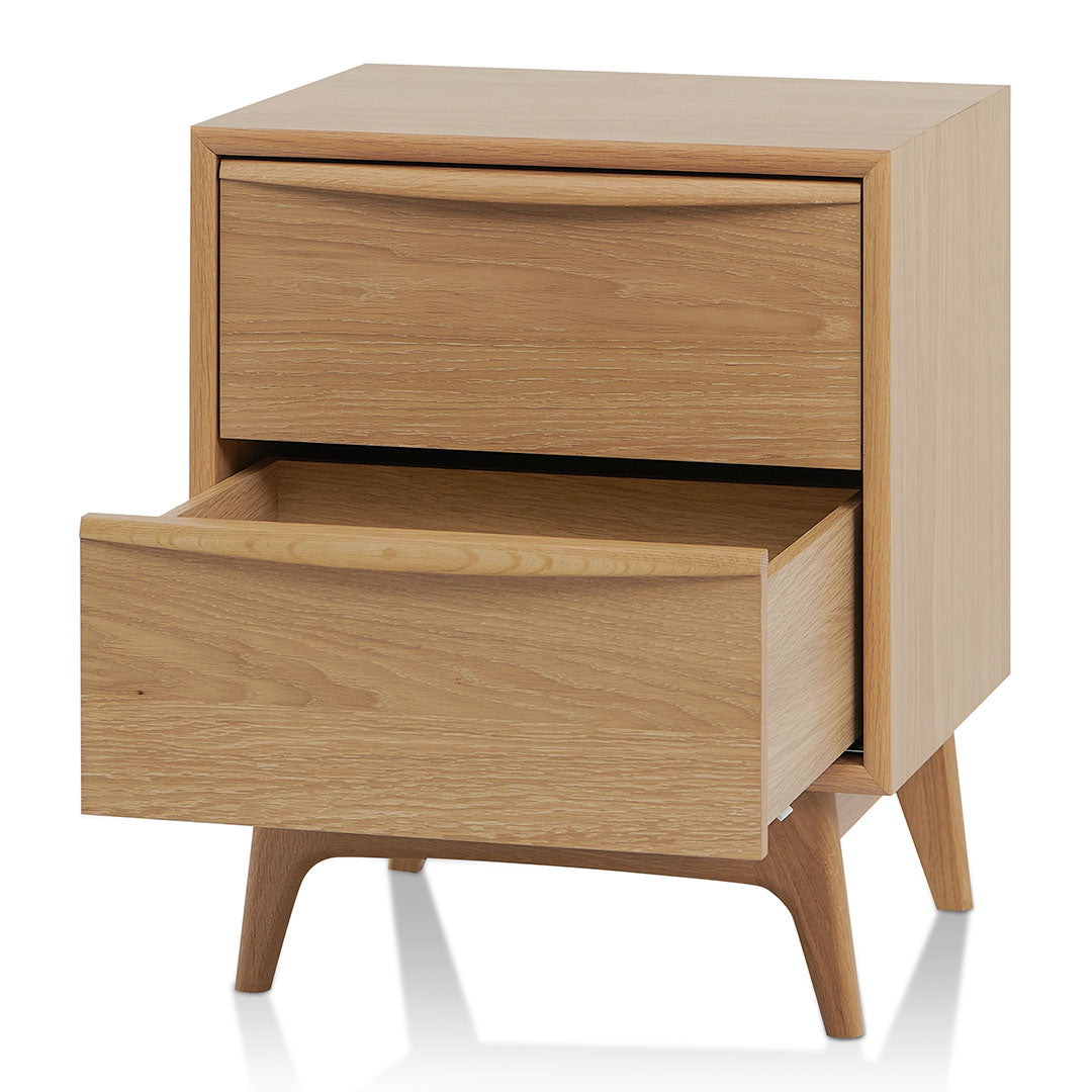 Brendon 2 Drawer Bedside Table - Natural Oak