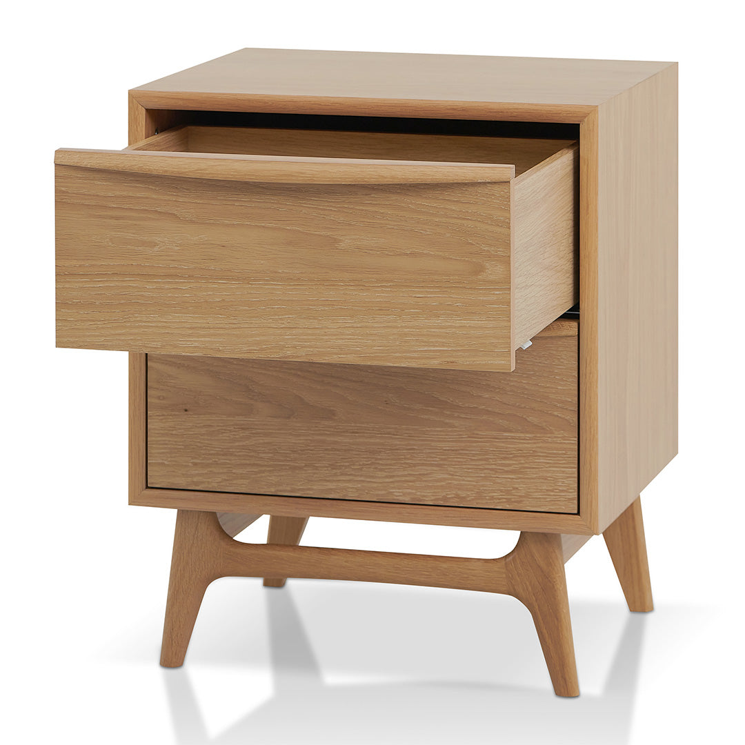 Brendon 2 Drawer Bedside Table - Natural Oak