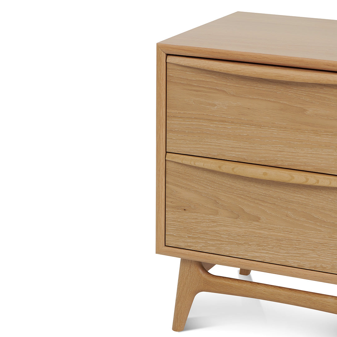 Brendon 2 Drawer Bedside Table - Natural Oak