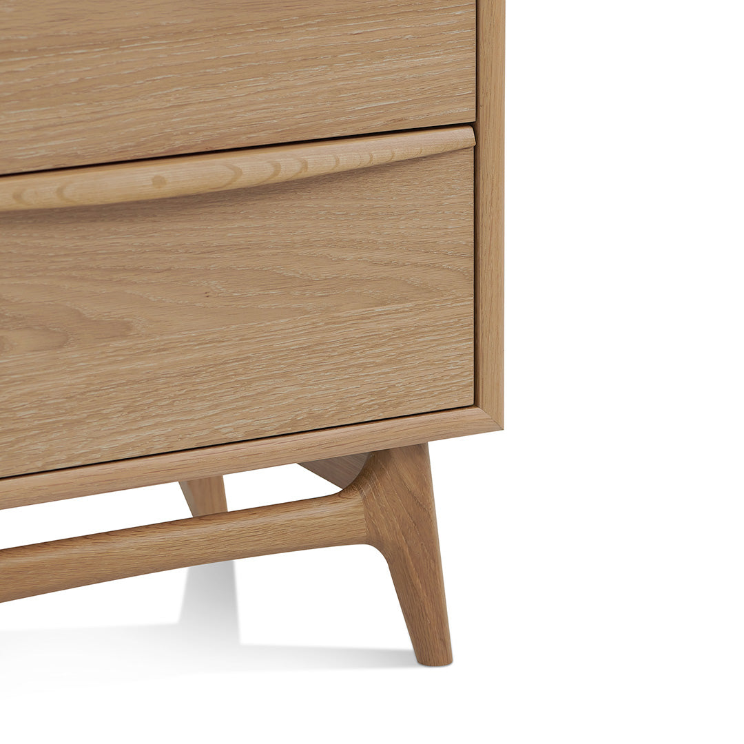 Brendon 2 Drawer Bedside Table - Natural Oak