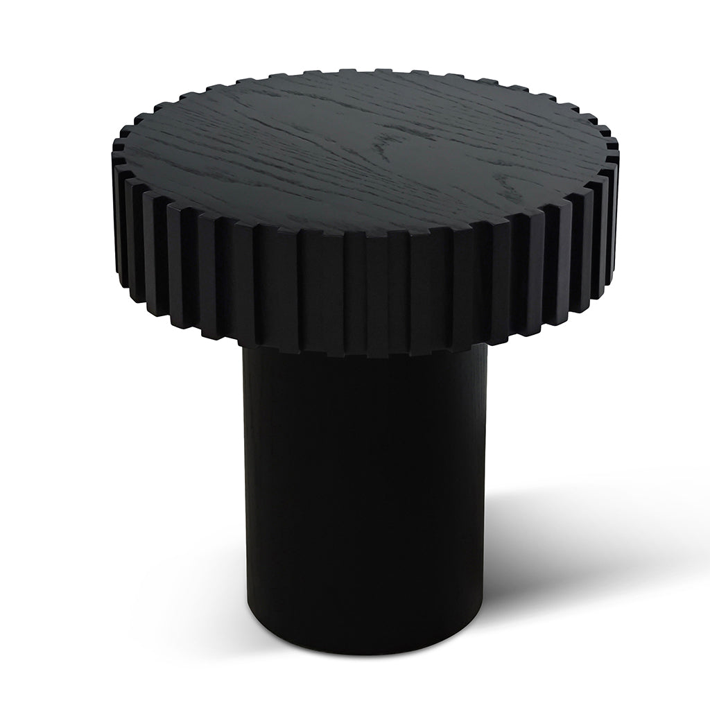 Alfaro 50cm Round Side Table - Full Black