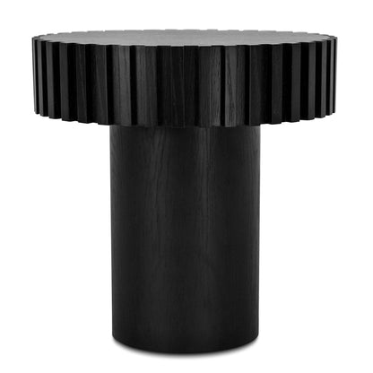 Alfaro 50cm Round Side Table - Full Black