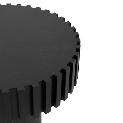 Alfaro 50cm Round Side Table - Full Black