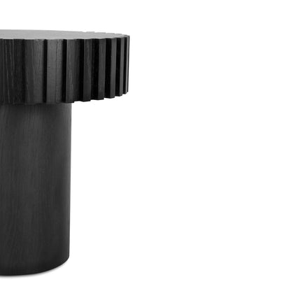 Alfaro 50cm Round Side Table - Full Black