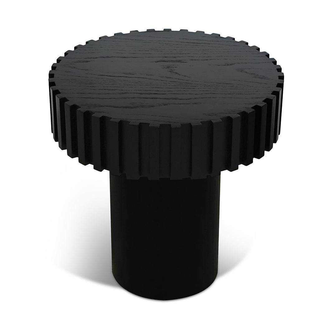 Alfaro 50cm Round Side Table - Full Black