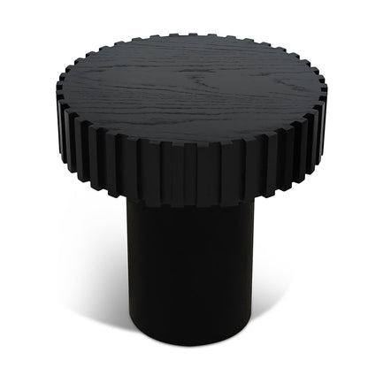 Alfaro 50cm Round Side Table - Full Black