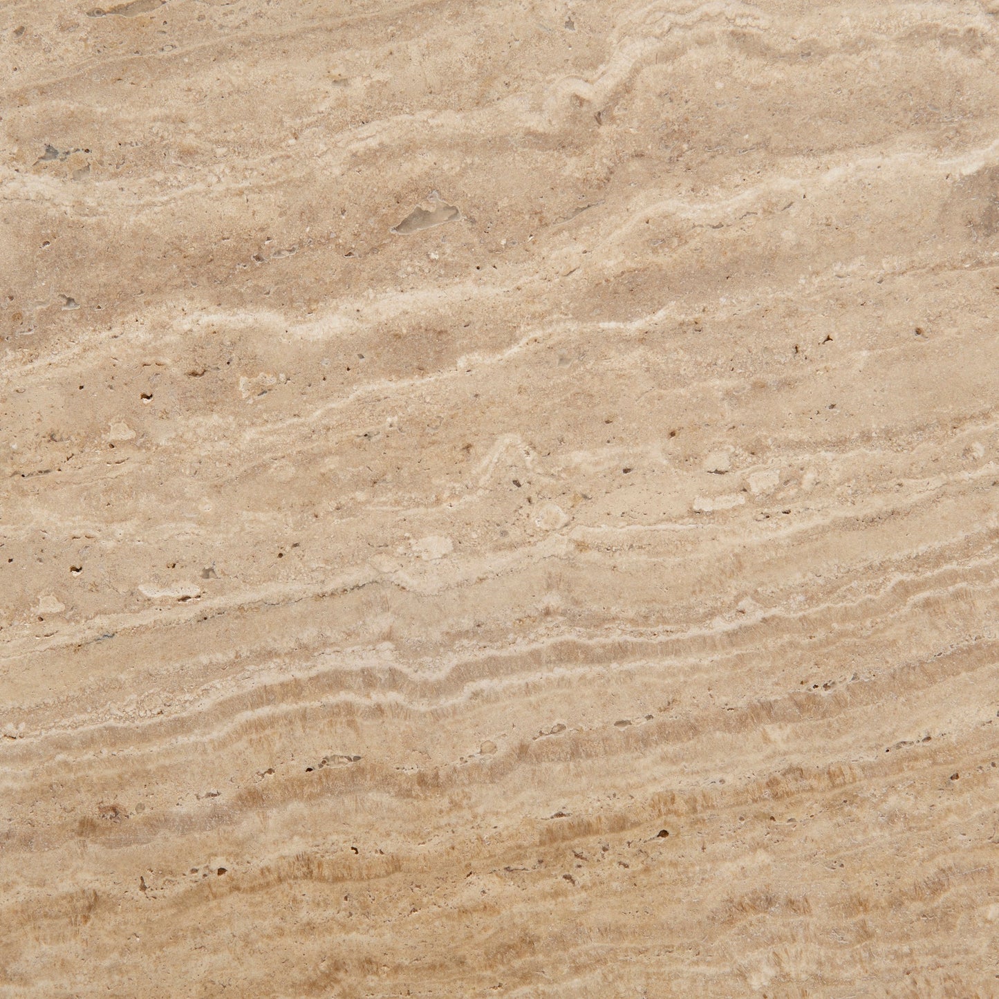 Avanti 45cm Travertine Top Round Side Table - Walnut