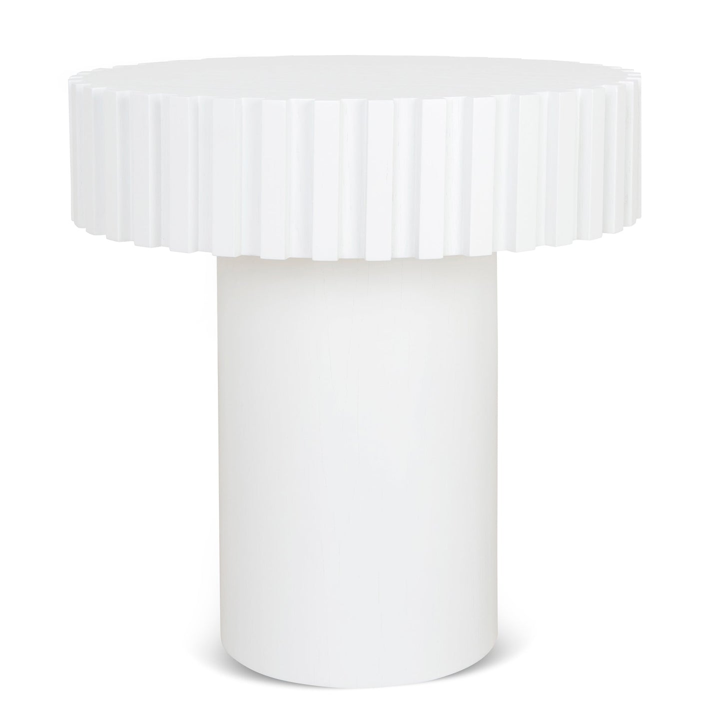 Alfaro 50cm Round Side Table - Full White