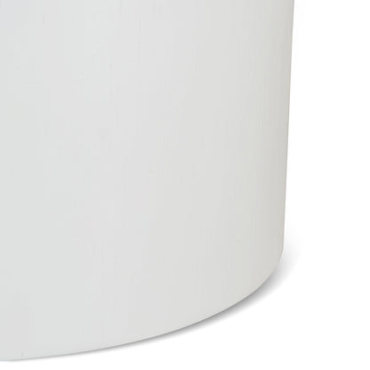 Alfaro 50cm Round Side Table - Full White