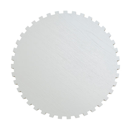 Alfaro 50cm Round Side Table - Full White