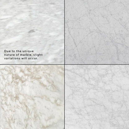 Alwin 60cm Marble Side Table - White Base