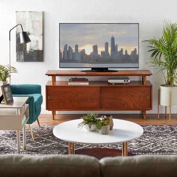 Simple Living Margo Mid-Century Modern Wood TV Stand
