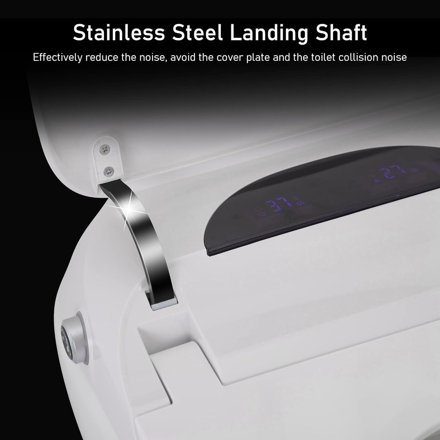 Smart Toilet, One Piece Bidet Toilet for Bathrooms,Modern Elongated Toilet with Warm Water,Dual Auto Flush,Foot Sensor Operation