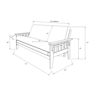 Somette Tucson Full-size Rustic Walnut Futon Set with Mattress