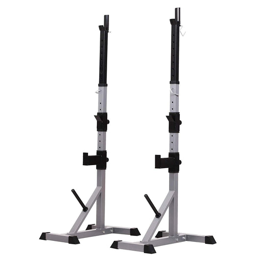 Soozier Steel 2-piece Height Adjustable Barbell Squat Rack/Bench Press - N/A