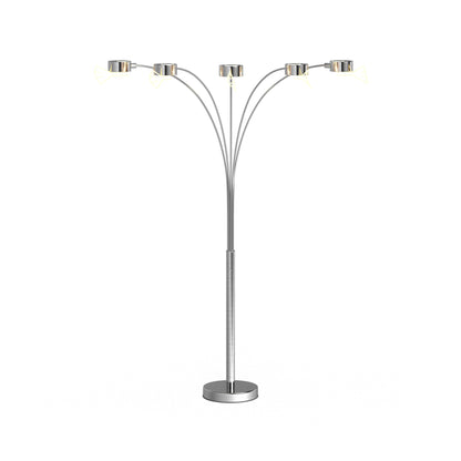 Strick & Bolton Charlie Brushed Steel Arched 5-light Floor Lamp