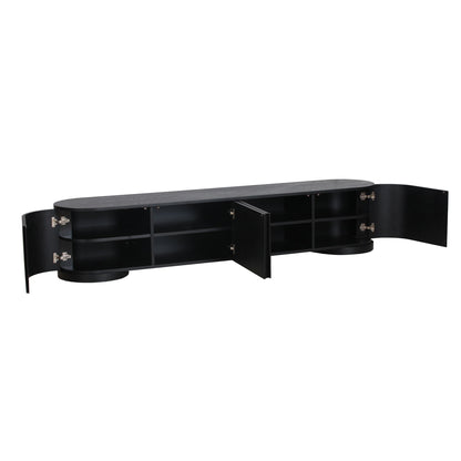 Anja 2.2m TV Entertainment Unit - Full Black