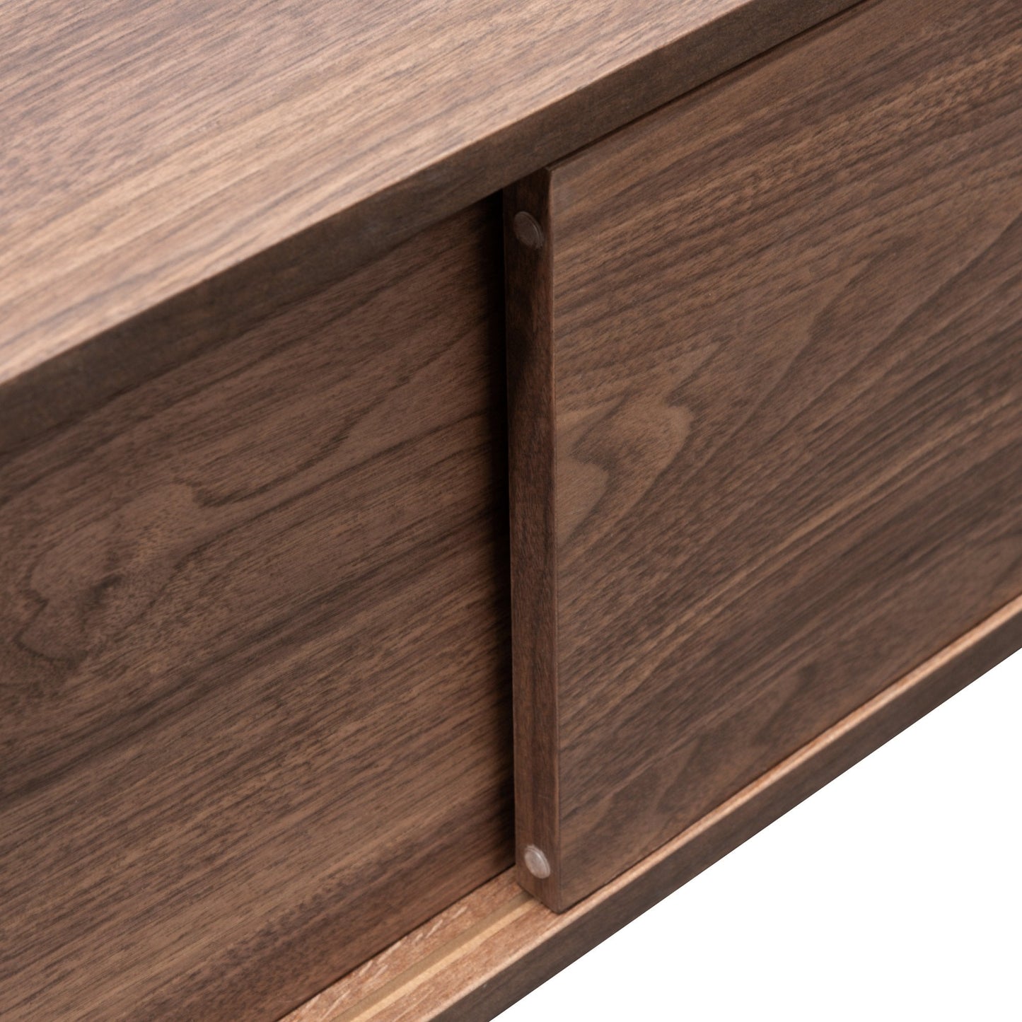 Christie 2.1m Walnut Wooden TV Entertainment Unit - Black legs