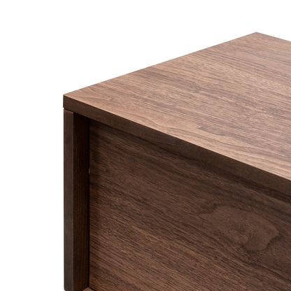 Christie 2.1m Walnut Wooden TV Entertainment Unit - Black legs