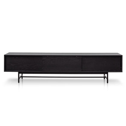 Christie 2.1m Wooden TV Entertainment Unit - Full Black