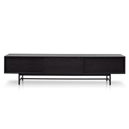 Christie 2.1m Wooden TV Entertainment Unit - Full Black