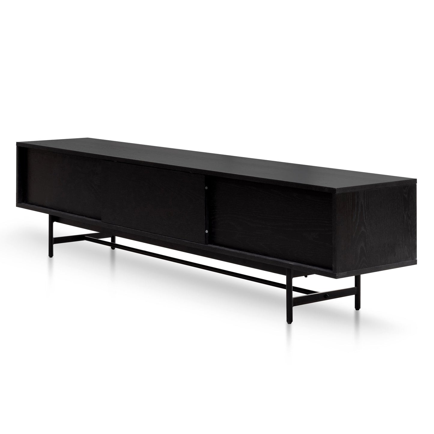 Christie 2.1m Wooden TV Entertainment Unit - Full Black