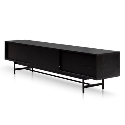 Christie 2.1m Wooden TV Entertainment Unit - Full Black