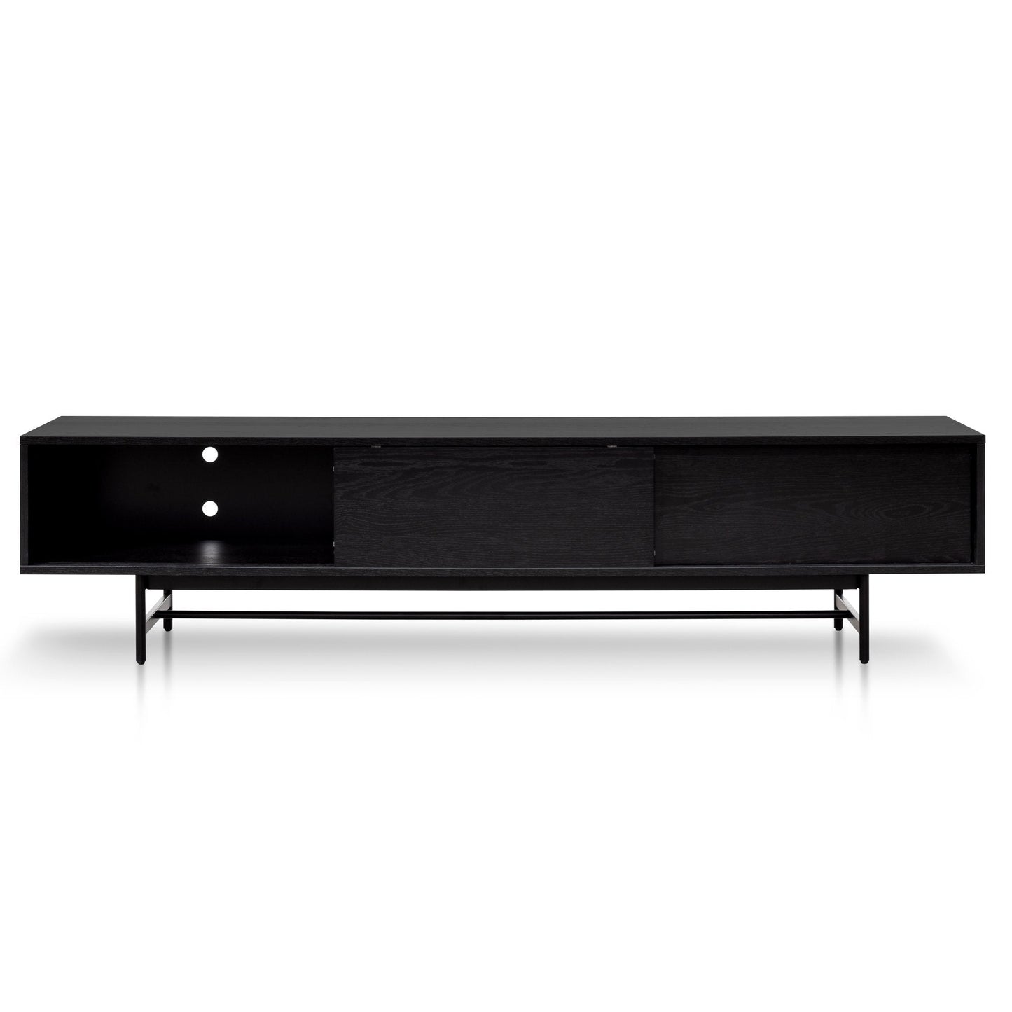 Christie 2.1m Wooden TV Entertainment Unit - Full Black