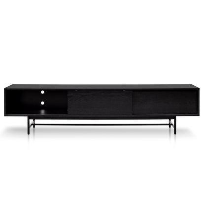 Christie 2.1m Wooden TV Entertainment Unit - Full Black