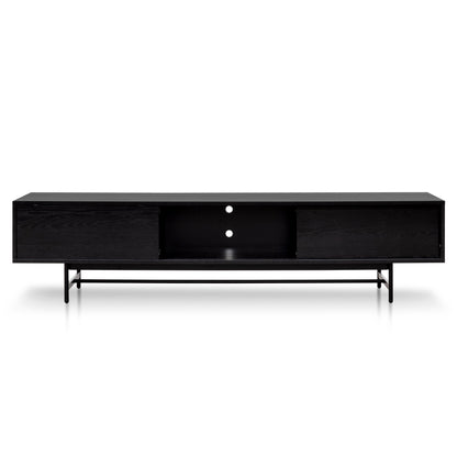 Christie 2.1m Wooden TV Entertainment Unit - Full Black